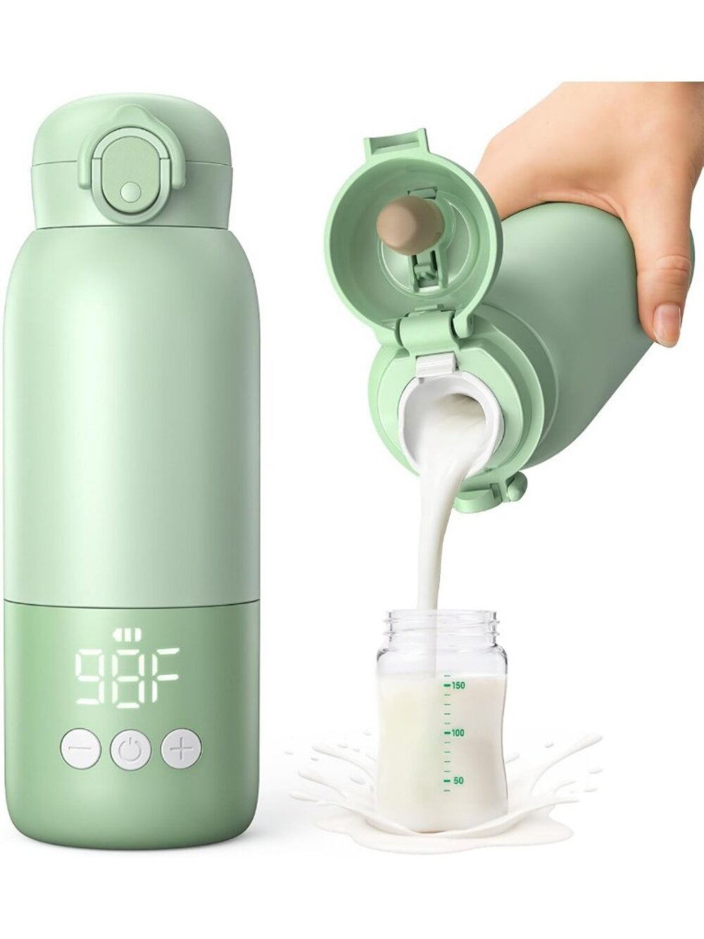 Portable Travel Bottle Warmer - Fast Heating, Stainless Steel, Rechargeable
